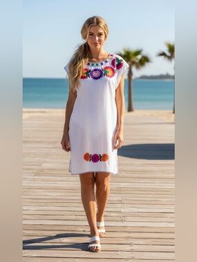 EMBROIDERED FLORAL Dress